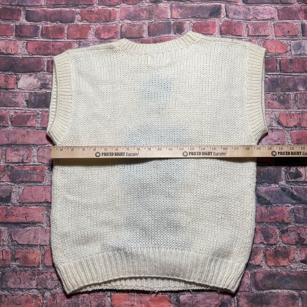 Vintage Jantzen 80s Sleeveless Sweater Vest Toy Solider Hand Knitted Sz Medium - Picture 6 of 6